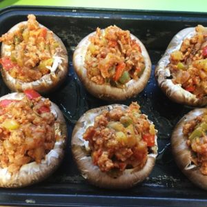 champiñones portobello rellenos